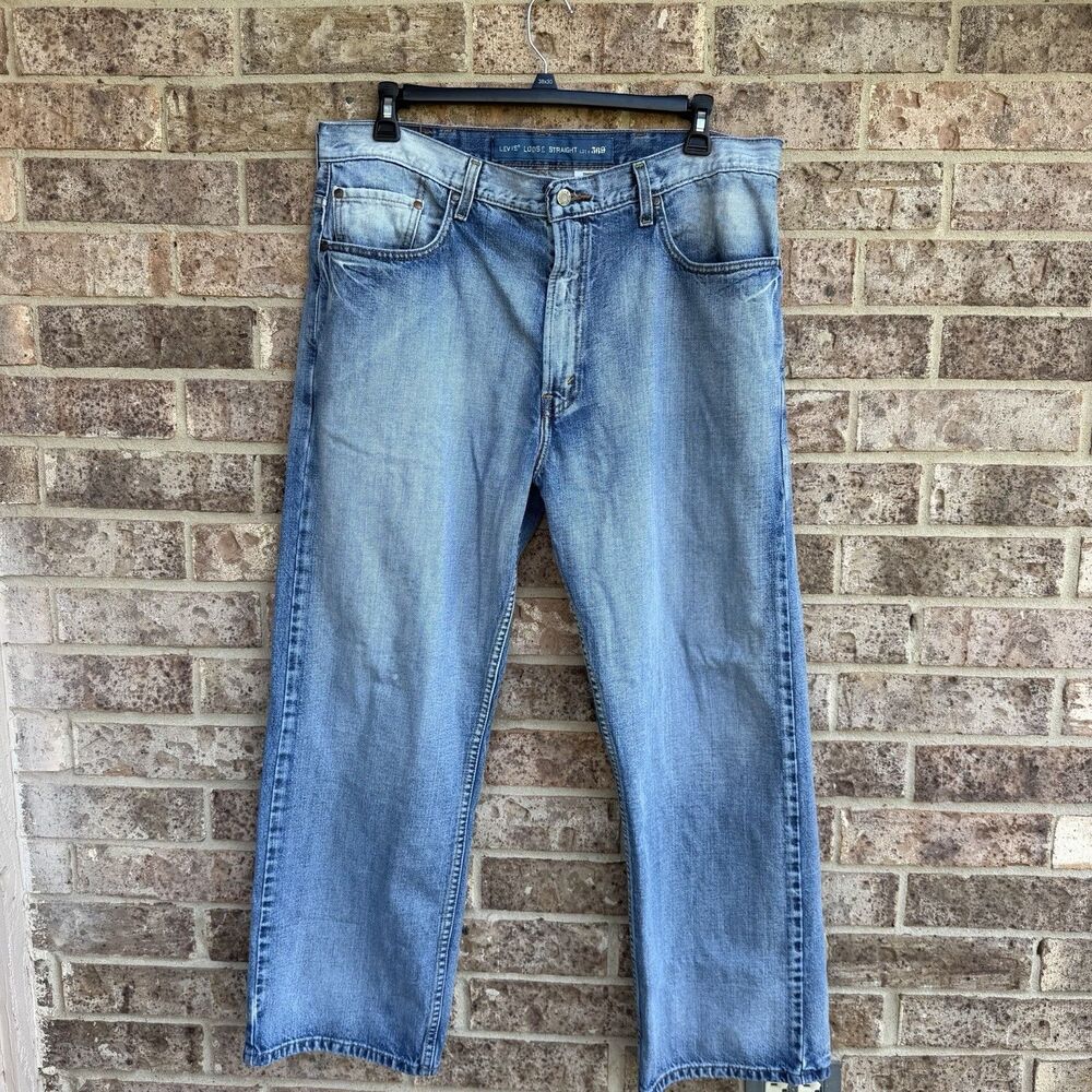 Levis 569 Jeans Mens 38x30 Loose Straight Baggy Y2K Grunge Pockets Blue Denim